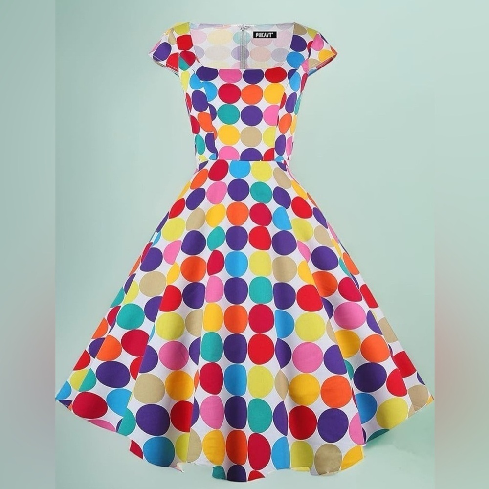 PUKAVT Women's Retro 1950 Party Swing Cocktail Dress